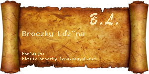 Broczky Léna névjegykártya